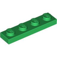 Lego destička 1x4, zelená (371028)